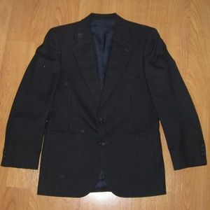 Black pinstrip custom tailored suit